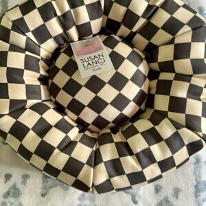 Windsor Check Round Dog Bed by Susan Lanci - Size XS